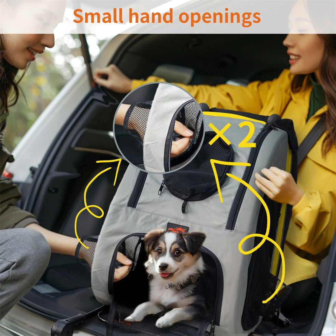 2 in 1 Portable Pet Travel Stroller with Detachable Handle Convertible Car Seat Pushchair for Small Dogs And Cats