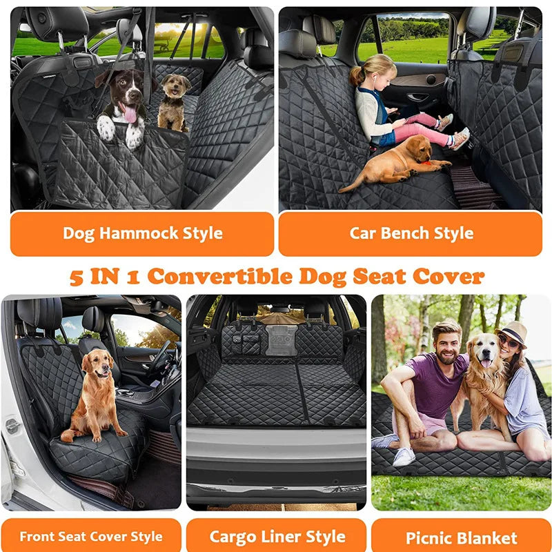 Dog Car Seat Cover Waterproof Foldable Pet Dog Travel Mat 3 in 1 Convertible Dog Car Seat Cover Camping Mat Waterproof Nonslip