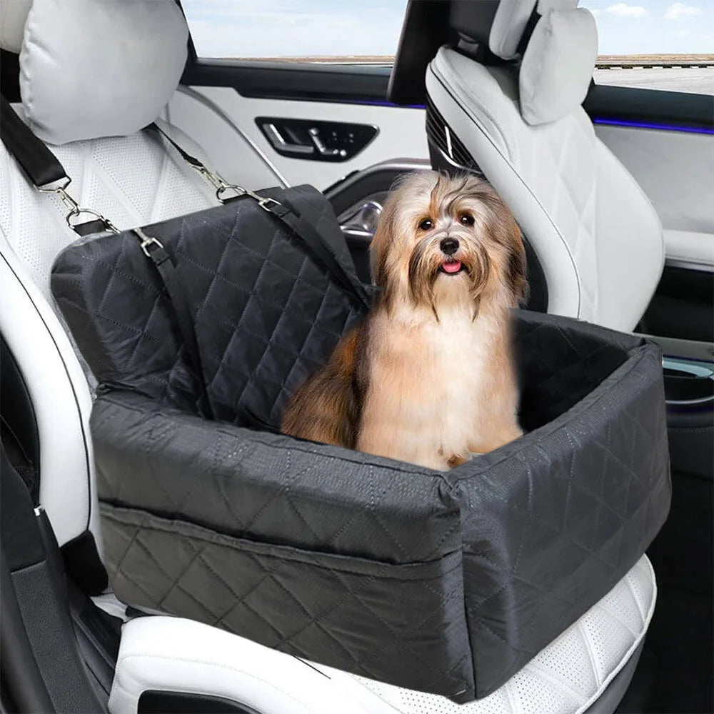 1PC Warm Portable Dog Car Seat for Pet Small Medium Dogs with Washable Cushion Bed Safety Belt Storage Pocket for Outdoor Travel