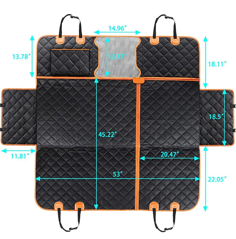 Dog Car Seat Cover Waterproof Foldable Pet Dog Travel Mat 3 in 1 Convertible Dog Car Seat Cover Camping Mat Waterproof Nonslip