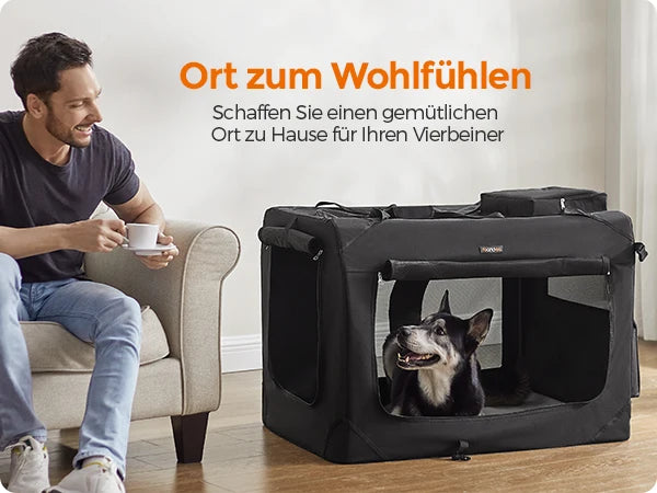 Feandrea Dog Box Foldable Cargo Box dog XXL Dog bag Oxford Fabric Mesh fabric breathable portable