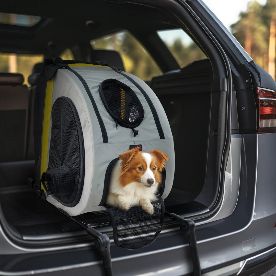 2 in 1 Portable Pet Travel Stroller with Detachable Handle Convertible Car Seat Pushchair for Small Dogs And Cats