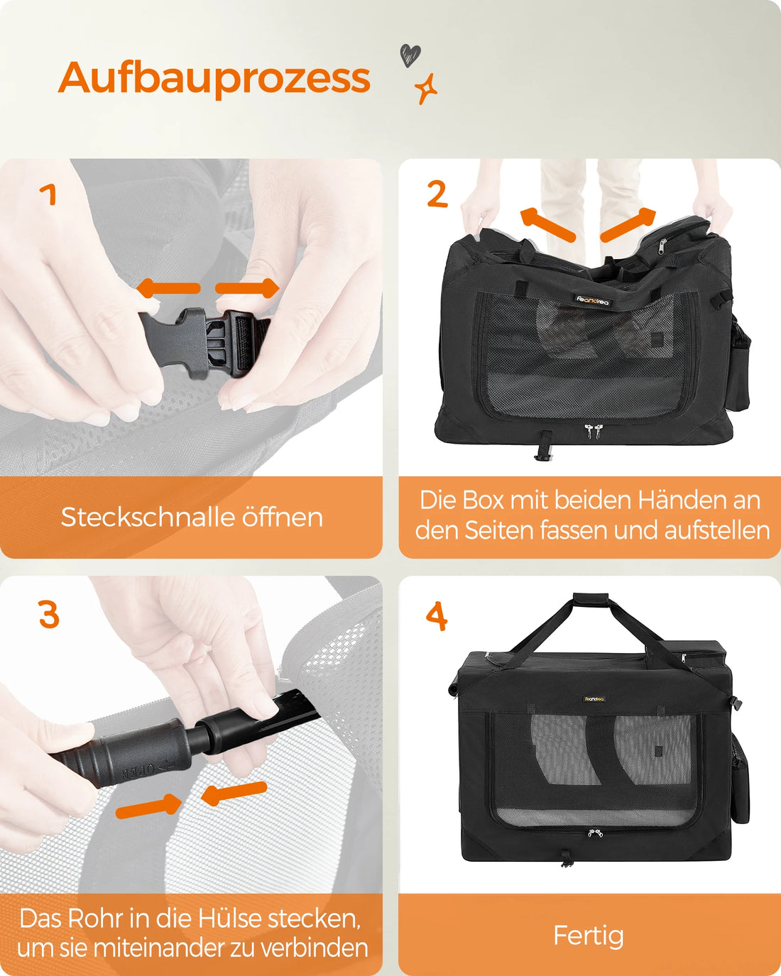 Feandrea Dog Box Foldable Cargo Box dog XXL Dog bag Oxford Fabric Mesh fabric breathable portable