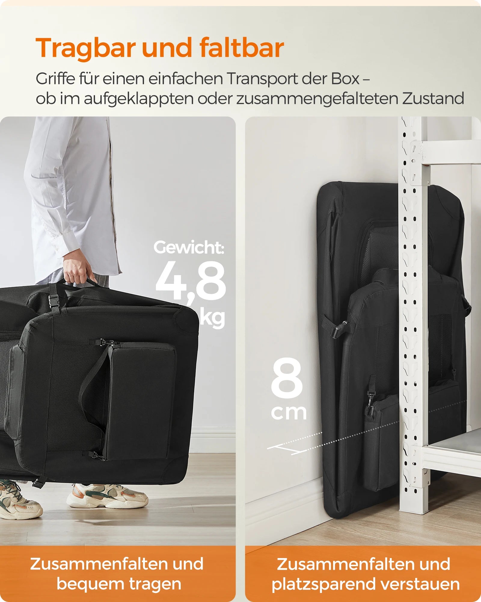 Feandrea Dog Box Foldable Cargo Box dog XXL Dog bag Oxford Fabric Mesh fabric breathable portable