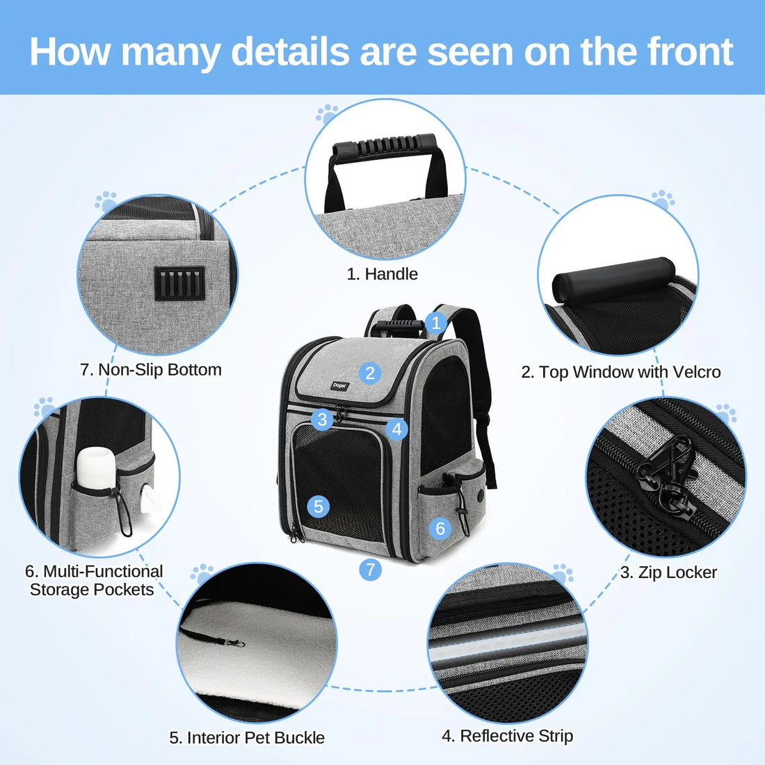 Hunderucksack atmungsaktiv faltbar