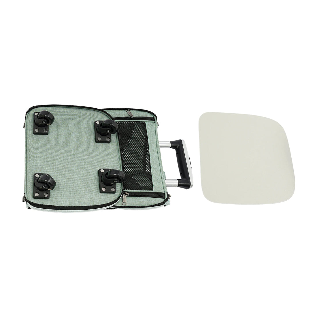 Pet Backpack Fold-Flat Storage Pet Rolling Carrier Tear-Resistant Folding Pet Carrier with Wheels for Travel/Hiking/Walking