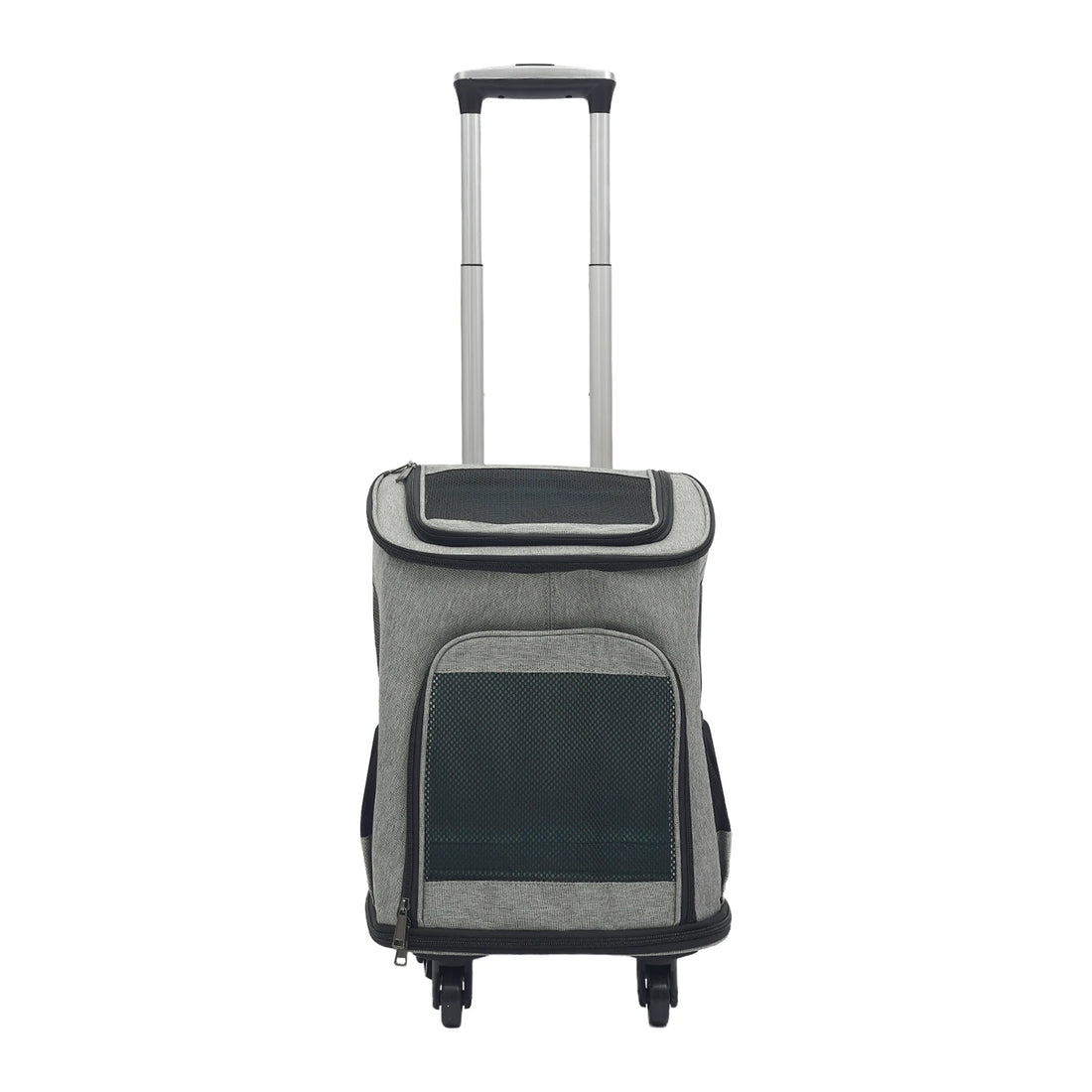 Pet Backpack Fold-Flat Storage Pet Rolling Carrier Tear-Resistant Folding Pet Carrier with Wheels for Travel/Hiking/Walking